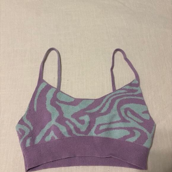 Motel Rocks Knit Two Piece Rave Set Purple Blue XS - Picture 3 of 8